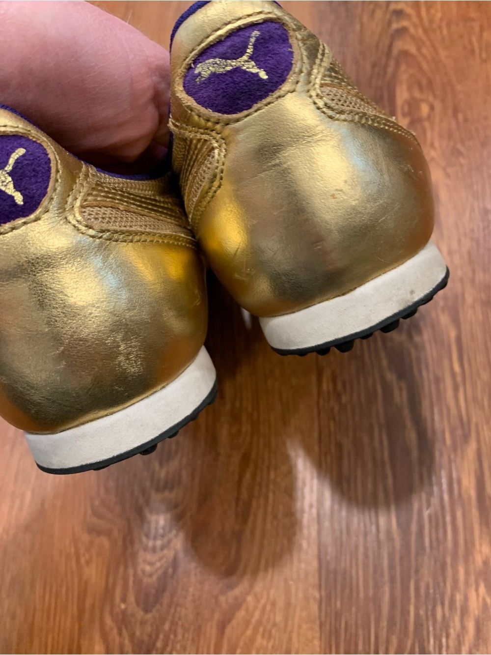 PUMA 5000m Gold Athletic Shoes Womens 8.5 Metallic Vintage Y2K Spiky Sole - Picture 11 of 13